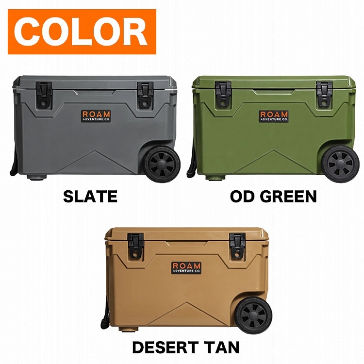 在庫処分特価】ROAM ADVENTURE CO. RUGGED COOLER 75QT ROLLING 選べる4カラー ラギットクーラー ローリング  75クォート 約71リットル ローラー付き ローム アドベンチャー